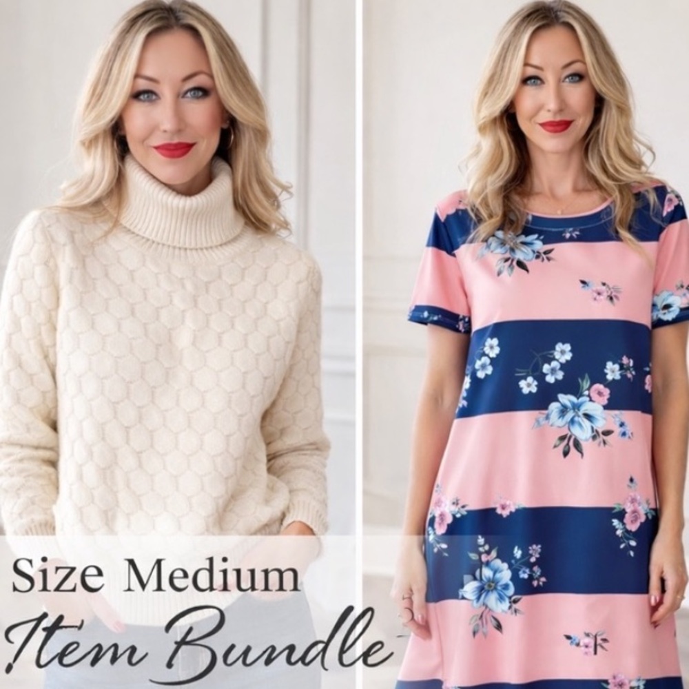 Size Medium 2piece Bundle Sweater & Floral Dress